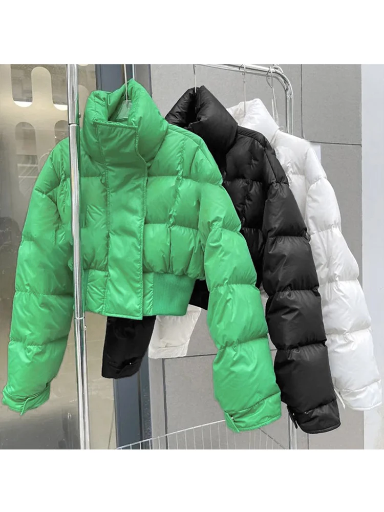 

2022 Newest Women Autumn Winter Jacket Duck Down Thicken Slim Waist Stand Collar Casual Warm Female Warm Coat