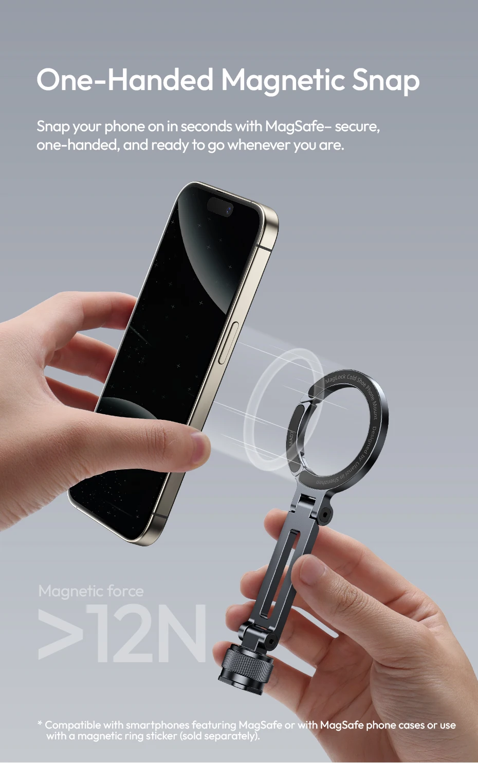 MA07 Magsafe Phone Holder for Iphone Camera Fill Light Tripod Mount with Cold Sh