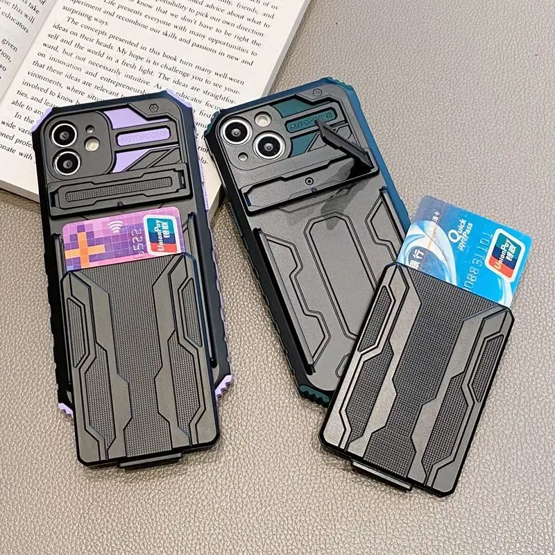 13 card case iPhone15ProMax anti-drop full package lens 12 plug-in stand 11 new male 15promax 14promax 13promax 12promax 11proma