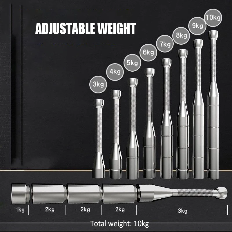 Weighted Steel Indian Club Adjustable Fitness Clubbell Arm Strength Wrist Hand Grip Exerciser Dumbbells Stick Home Gym Equipment