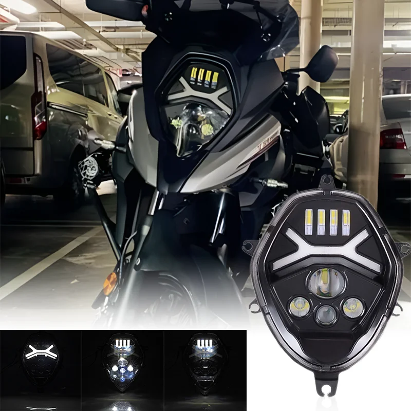 

E9 Approved E-mark Moto LED Headlight Assembly Motorcycle Headlamp High Low Beam DRL For Suzuki V-STROM 650 / 1000 DL1000 DL650