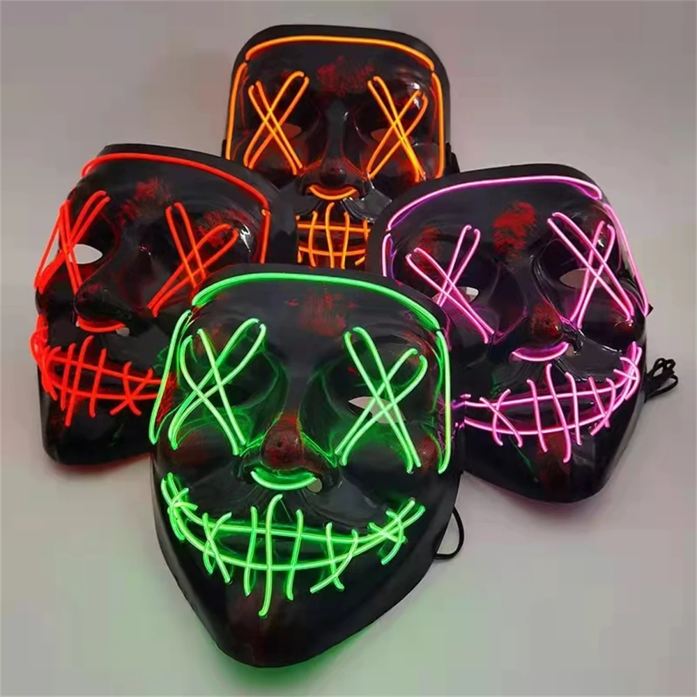 Halloween-Neon-Mask-Led-Mask-Masque-Masquerade-Party-Masks-Light-Glow ...