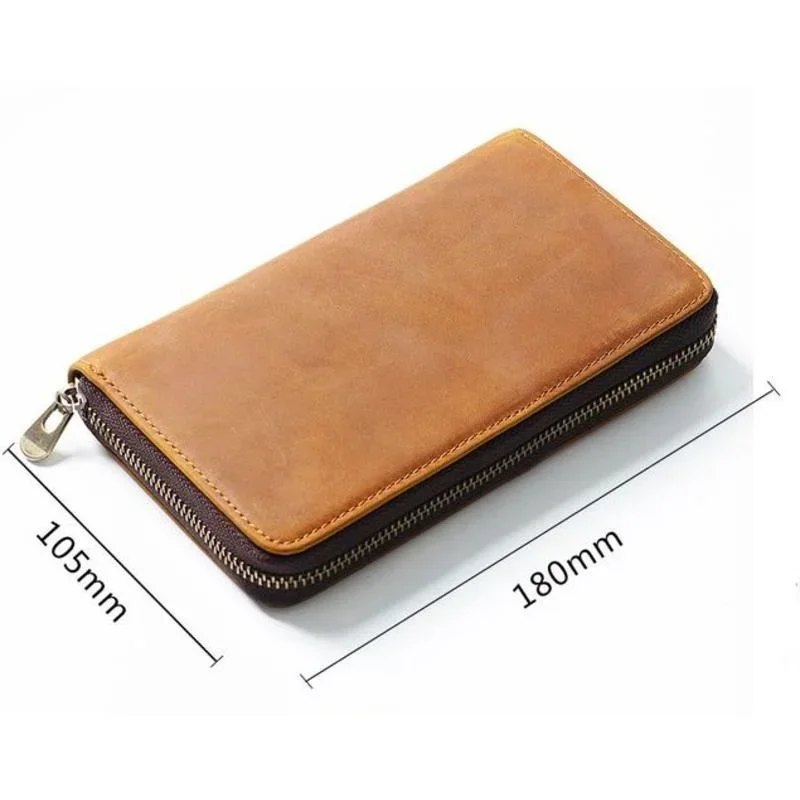 

Students People Slots Case With Cowhide Pencil Business Retro Pen Bag Pouch for Leather Work Office Stationery Zipper School
