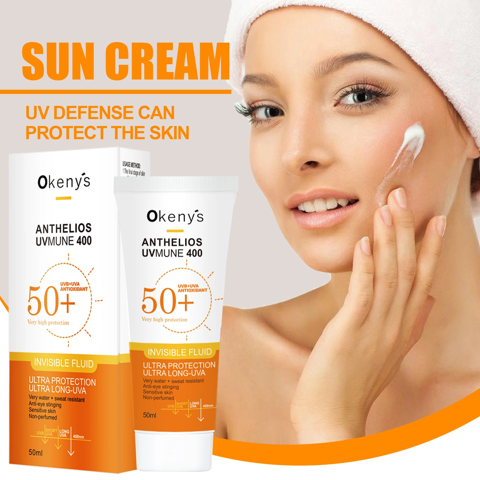 Liquid sunscreen moisturizing repair skin face sunblock foundation UV protection oil control waterproof cream