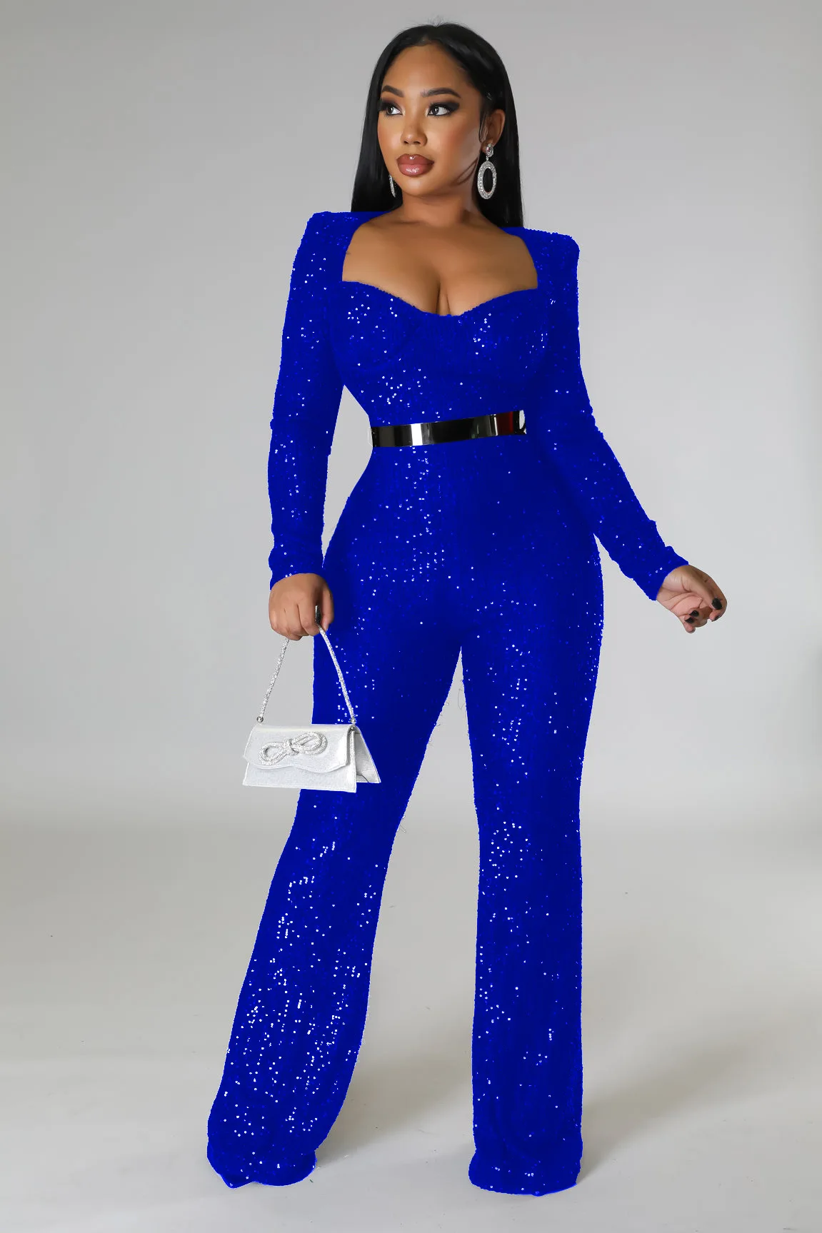 2023 New Arrival Famous Brand Jumpsuits Solid Square Neck Long Sleeve Sexy Party Club Rompers