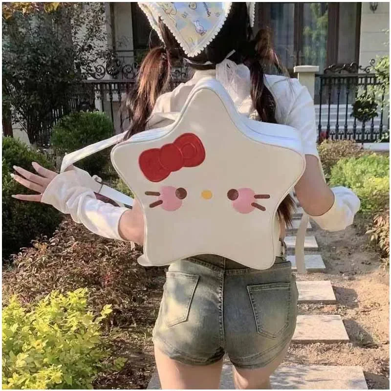 

Sanrios Anime Cartoon HelloKittys My Melody Creativity Star Shape Y2K Sweet Cute Girl Backpack Student Large Capacity Schoolbag