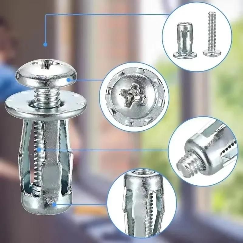 M4 M5 M6 Jack Nuts Petal Screws Metal Rivet Nut Expansion Plugs Anchors Lock Bolt Nut Fixing Screw Rivetnut Clamp Wall Fasteners