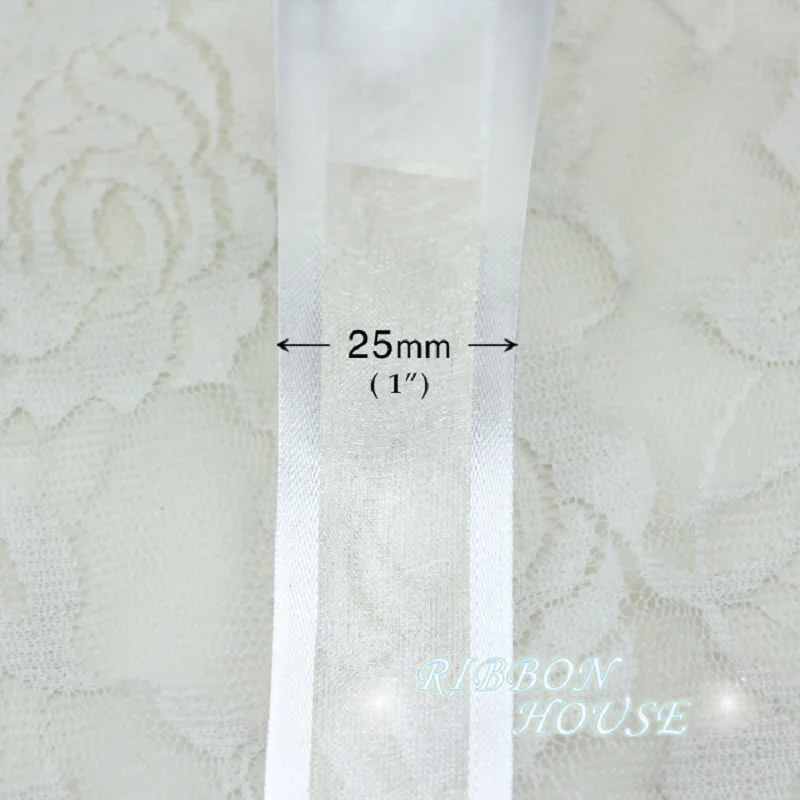 50 yards/roll 1'' (25mm) broadside organza ribbons gift wrapping decoration ribbon decoration,ribbon supplies,wrapping ribbon,organza ribbon