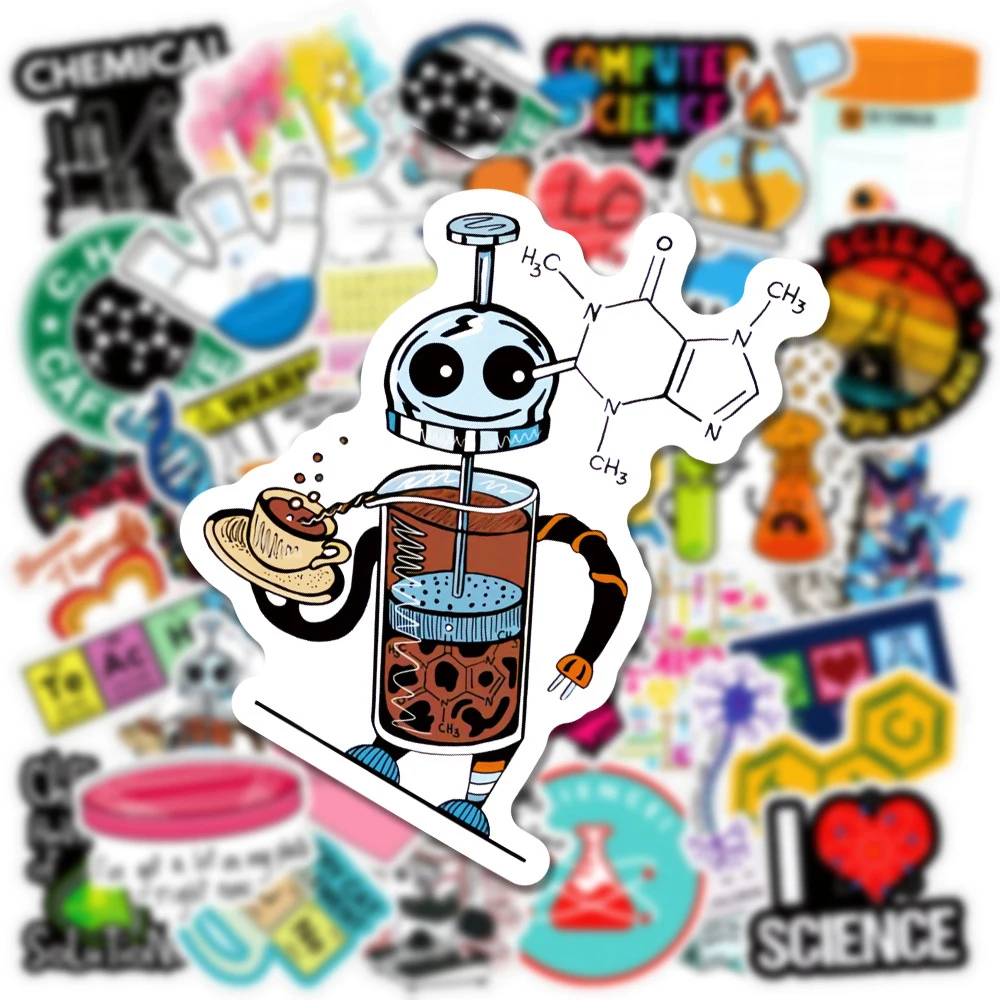 Pegatinas De Biología Y Ciencia - 100 Pegatinas De Vinilo Con Motivos De Laboratorio - Para Portátil, Coche, Skate
