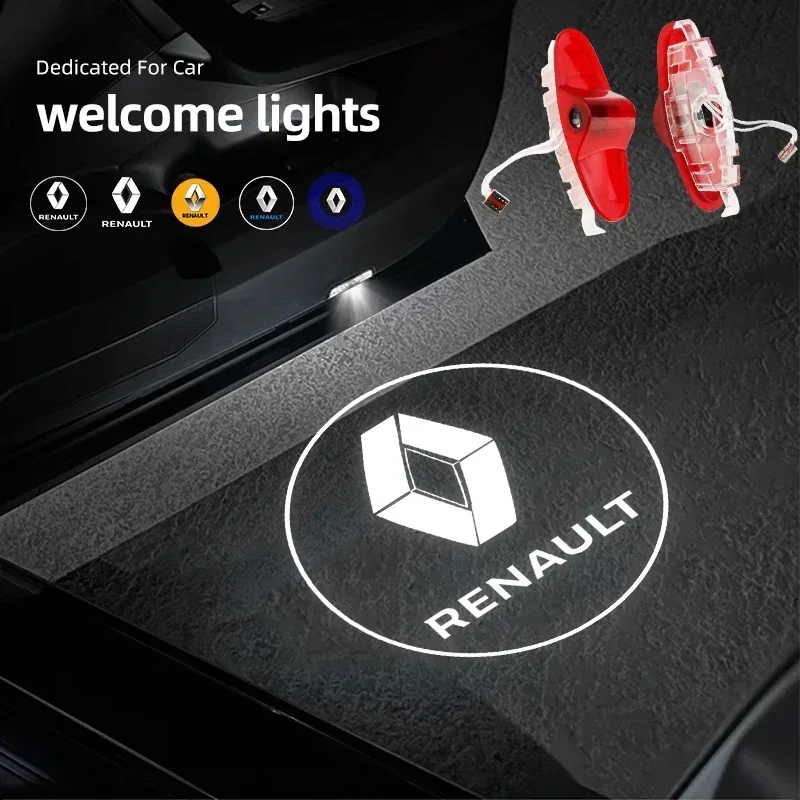 2Pcs LED Car Door Welcome Lights Logo Projector For Renault Samsung QM6 ...
