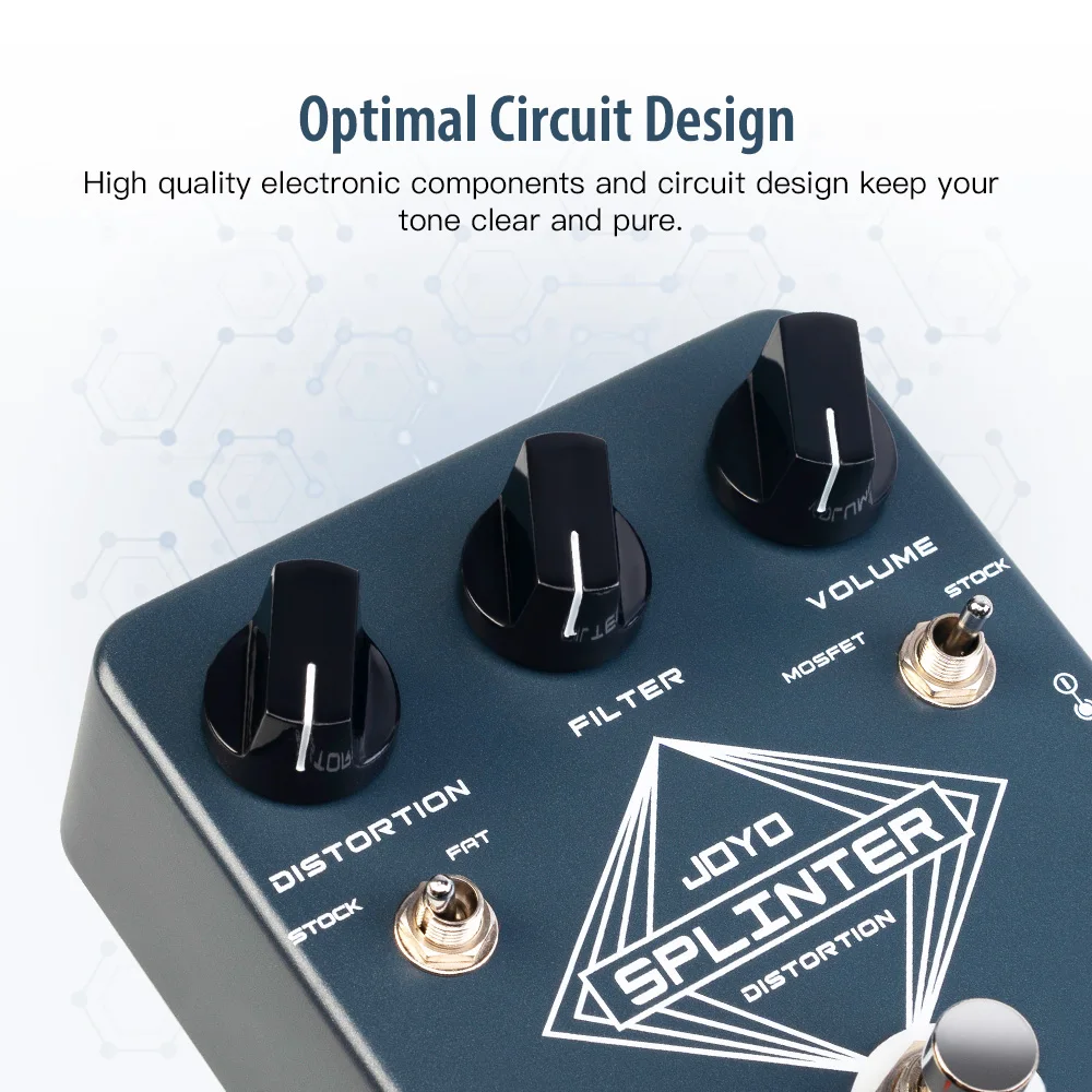 JF-21 SPLINTER Distortion Guitar Pedal Warm and Dynamic Fuzz Distortion Effects