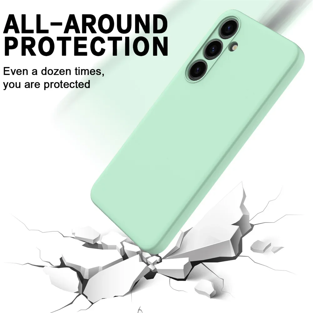 Delicate Liquid Silicone Soft Phone Case with Camera Lens Protector Cover