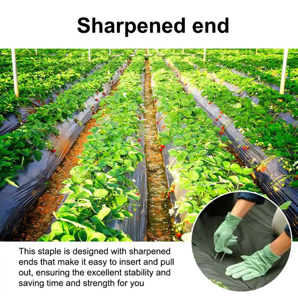 10pc Securing Pegs Garden Stakes Pins For Securing Weed Landscape Fabrics Netting Ground Sheet Galvanized Lawn Stake garden pegs