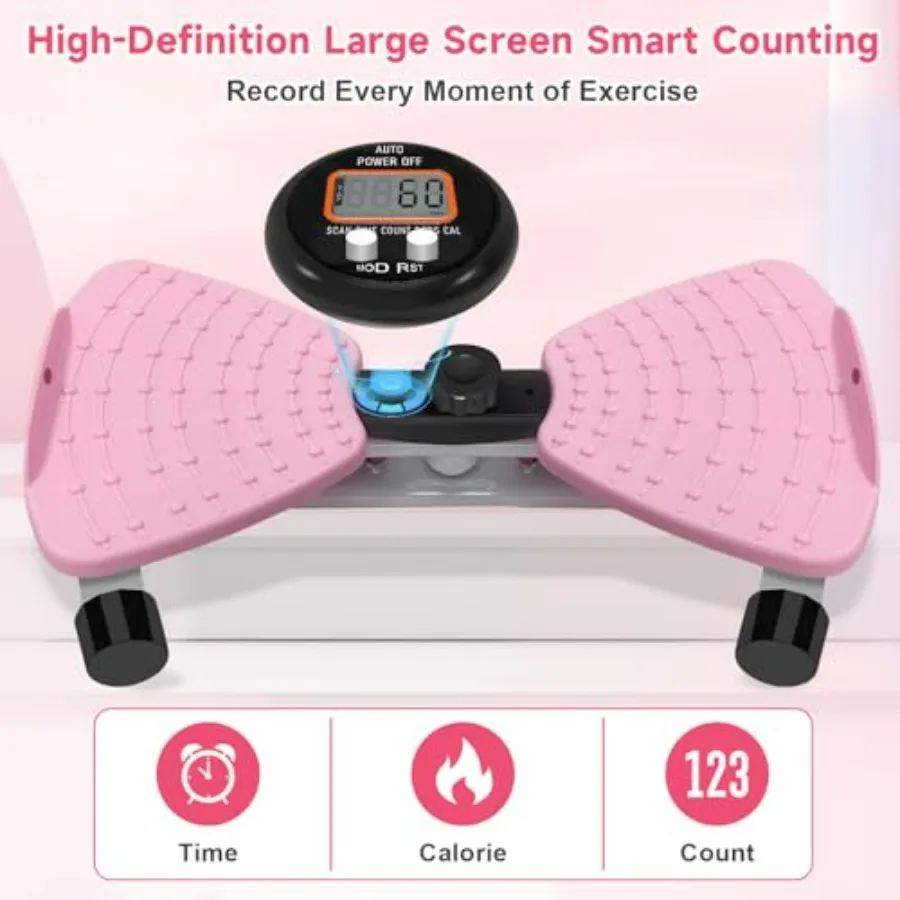 Waist Twister Machine Exercise, Adjustable Ab Twister Board with Digital Display, Waist Twister with 5 Resistance Bands, 450lbS