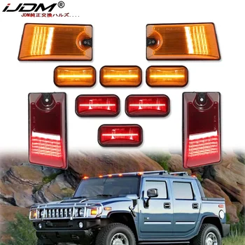 iJDM Giallo/Rosso LED Cabina Luce del Tetto e Kit Lenti Per Hummer H2 2003 2004 2005 2006 2007 2008 2009 LED Lente Affumicata Luci Superiore