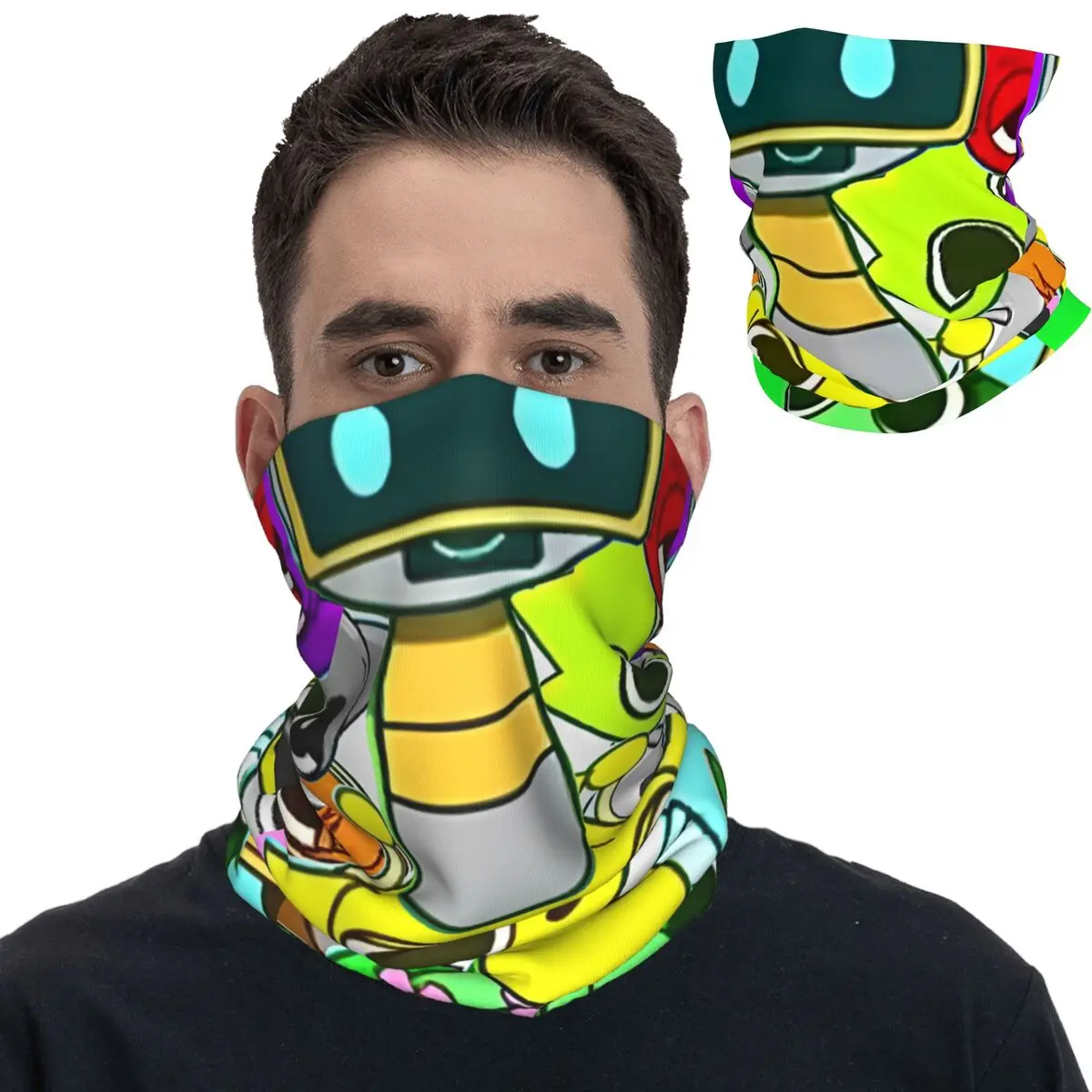 Sprunki Incredibox Game Bandana Neck Cover Printed Balaclavas Mask Scarf Warm Headband Hiking Unisex Adult Windproof