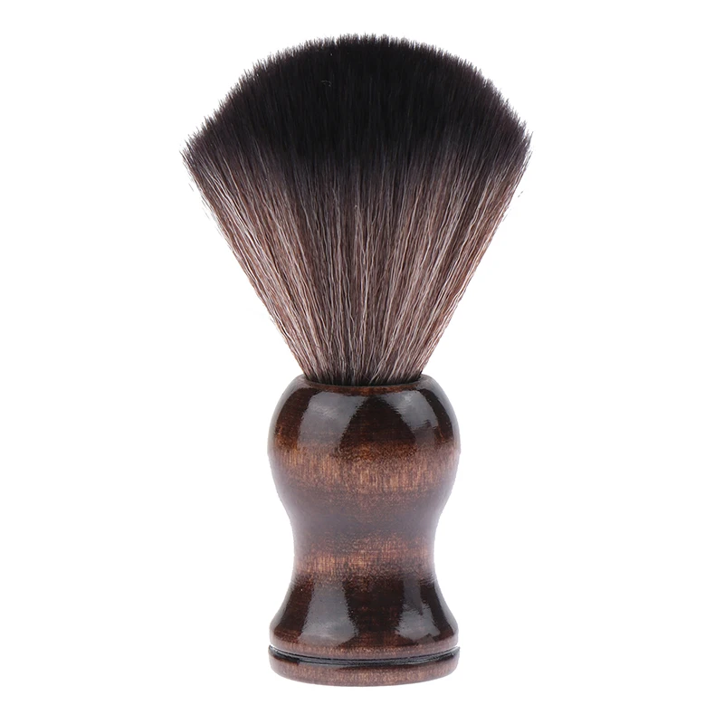 Shaving Brush Beard Brush Soft Nylon Shaving Brush Portable Soft Brush Sweeping Salon Cleansing Foam Wooden Handle Beard
