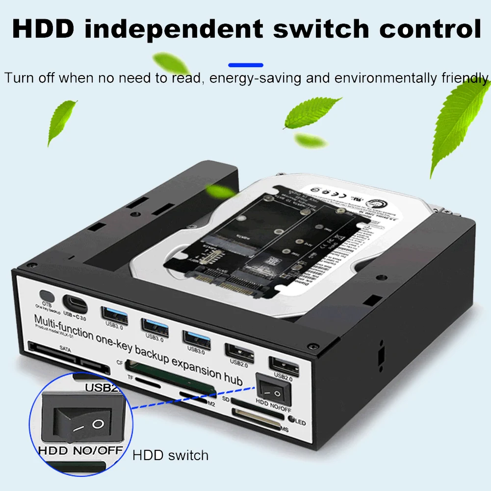 5.25 inch PC Front Panel USB Hub 5Gbps OneKey Backup Data Transfer