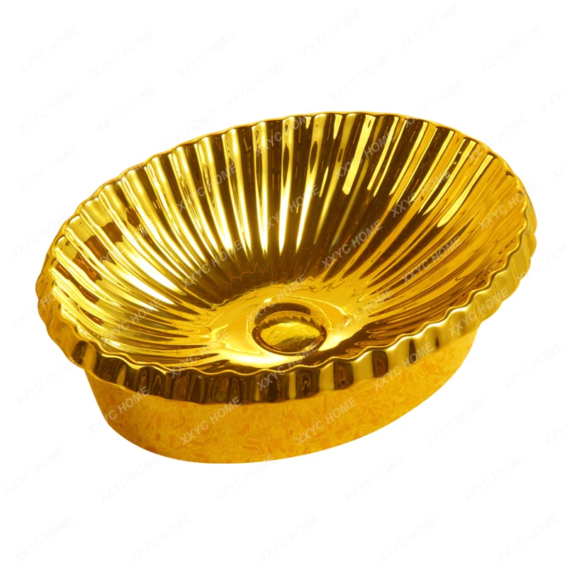 

Полувстраиваемая керамическая Золотая раковина, умывальник, овальная умывальник среднего размера