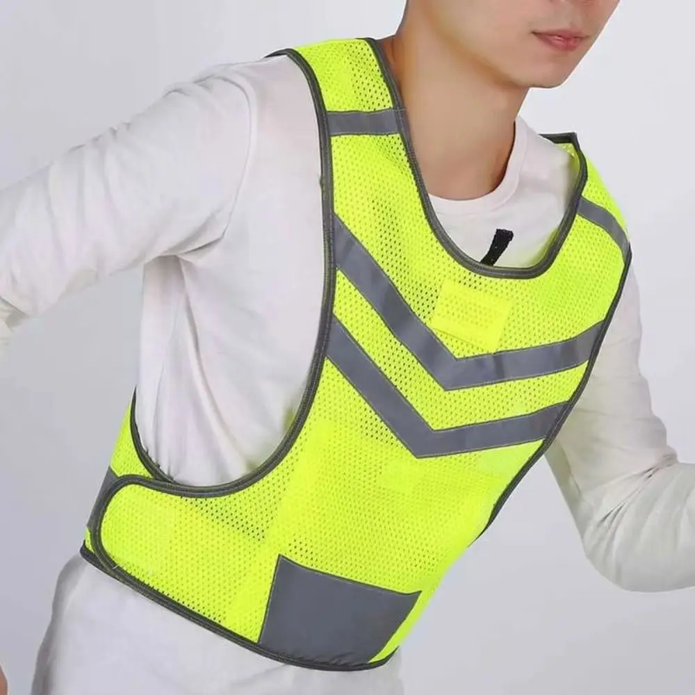 with Storage Bag Reflective Vest Night Warning Waterproof Reflective Safety Jacket Lightweight Adjustable