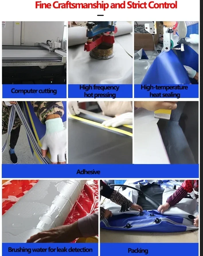 Fishing Boat 1.75~3.6m Green Inflatable Boat with Motor Set for River Lakes Water Sports 0.7mm Thick PVC 2+1 Air Chamber Safety Fishing Boat