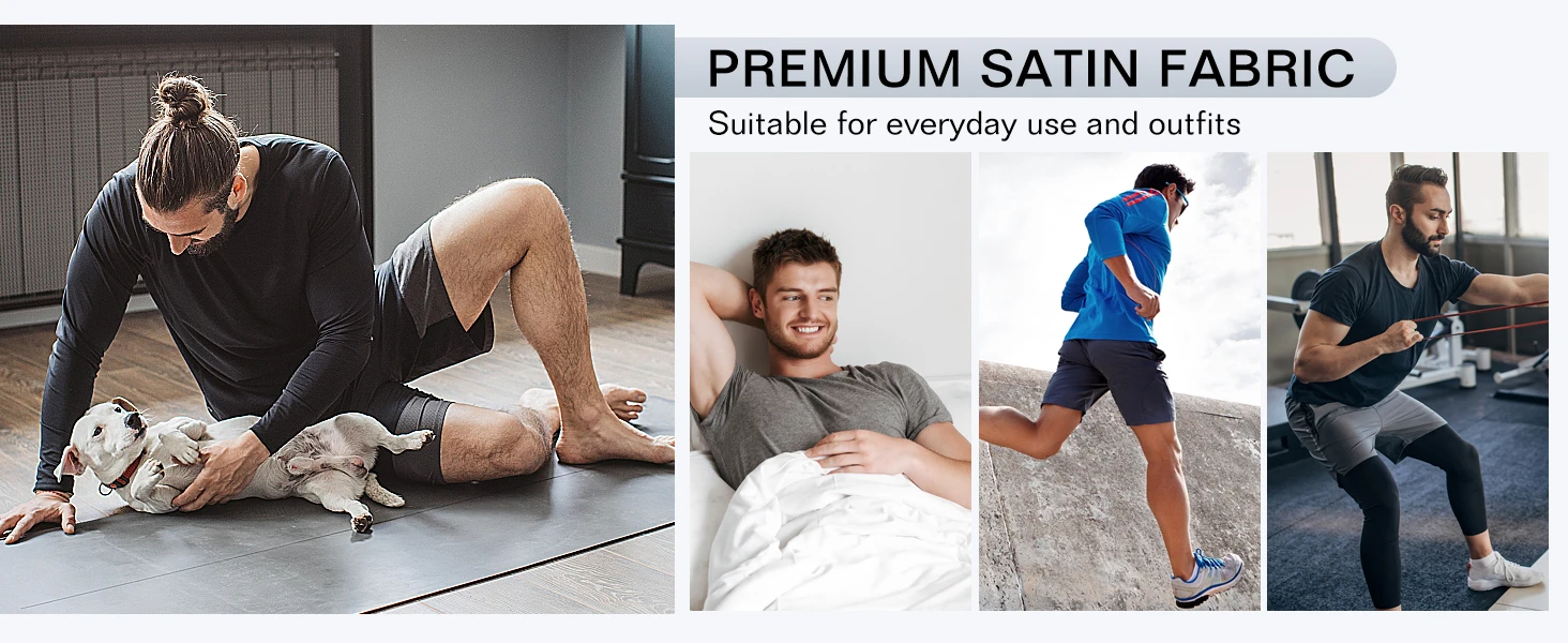 Description Picture 6 of itemJupiterSecret 6 Pcs Mens Satin Boxers Shorts, Silk Feeling Sleep Shorts With Elastic Waistband