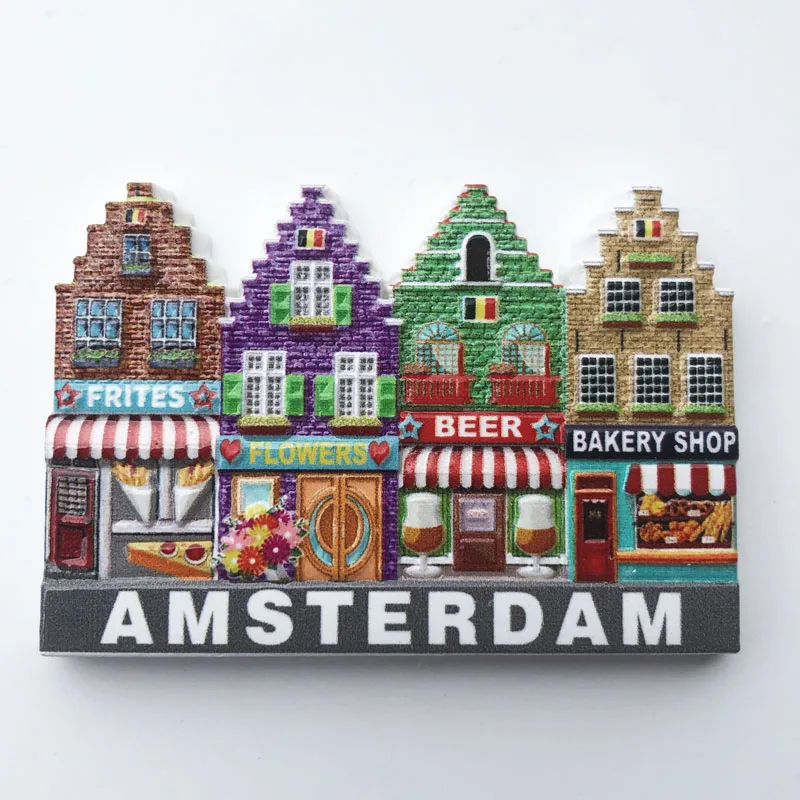 

Fridge Magnet Personalized Netherlands Amsterdam Creative Cultural Landscape Decoration Message Stickers Tourism Souvenir