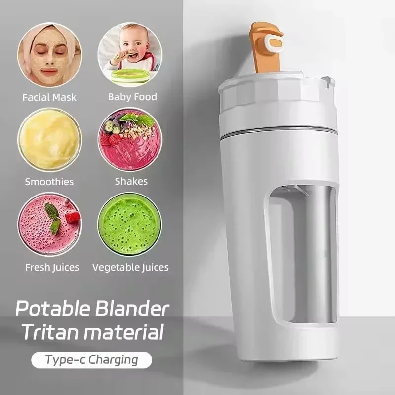 Hot Portable Juicer Blender 600ml Rechargeable Ice Crusher Electric Mini Juice Cup Extractor Four Blade Knife Juice Machine