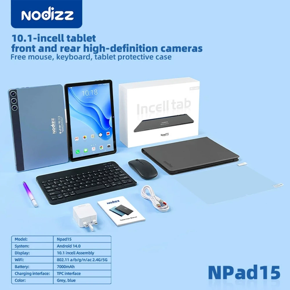 كمبيوتر لوحي جديد 10.1 بوصة يعمل بنظام أندرويد 14...