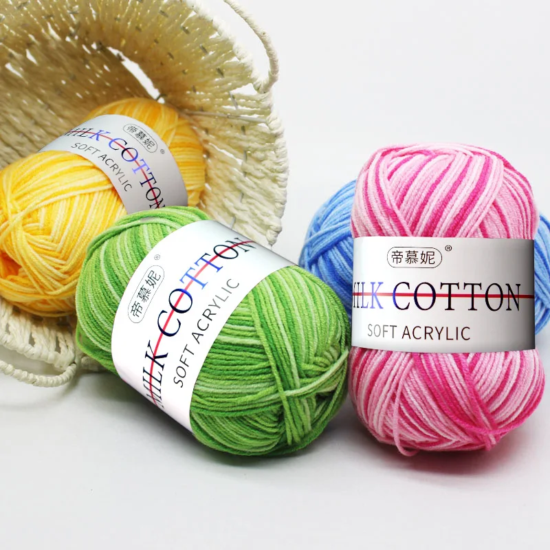50g/roll Knitting Crochet 3 Layer Milk Soft Warm Baby Cotton Yarn Hand Knit Yarn DIY Craft Knitted Sweater Scarf Hat