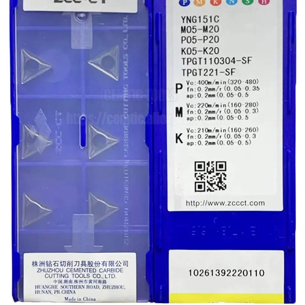 

ZCC TPGT110304-SF 10pcs/lots YNG151C YNG151 CnC Carbide Turning Inserts TPGT