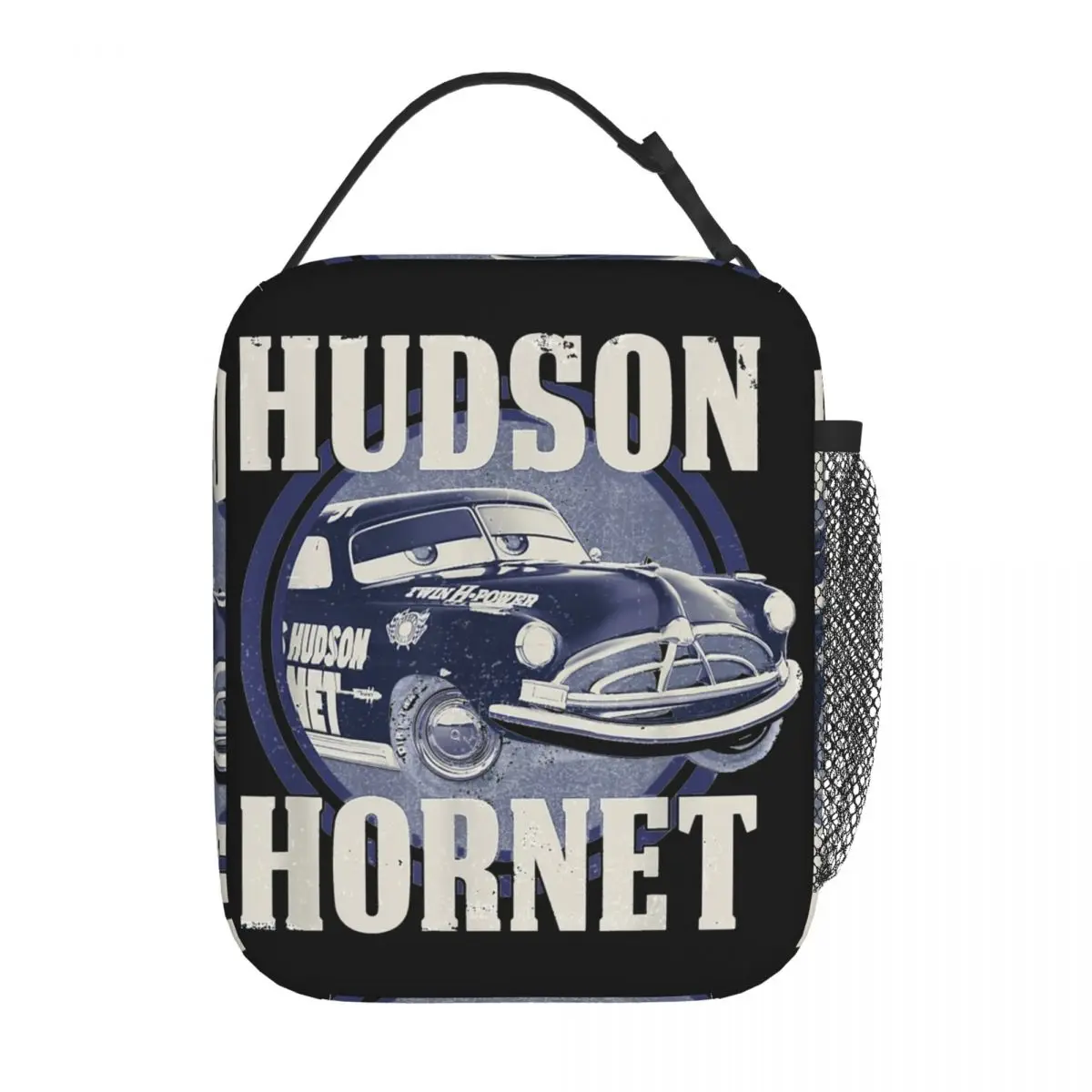 Hudson Hornet Badge Cars Lunch Bags Portable Lightning Mcqueen Contenitore Per Pasti Borsa Termica Tote Lunch Box Picnic Bento Pouch