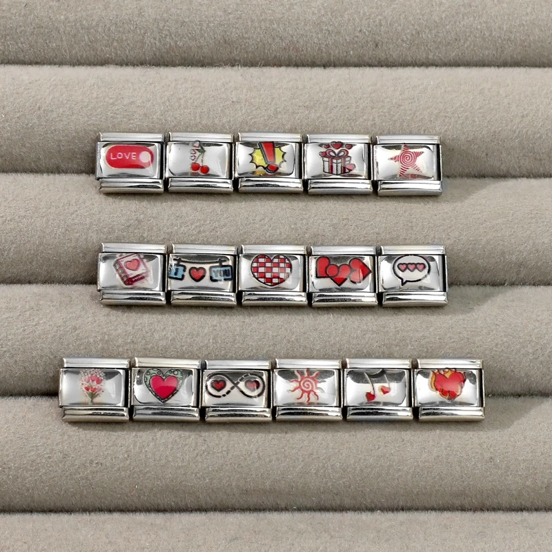 DIY Red Color Italian Charm Bracelet