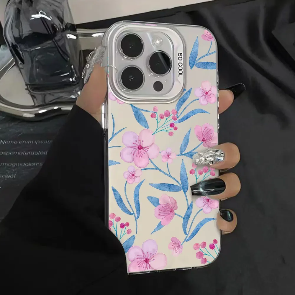 Silvery Fashion Flower Shockproof Phone Case