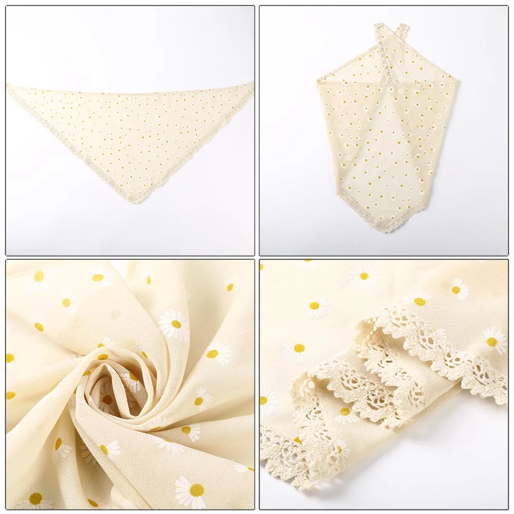 Small Floral Triangle Headband Bandana For Women Seaside Holiday Hair Accessories Hair Scarf Turban Hair Bands Retro Styling