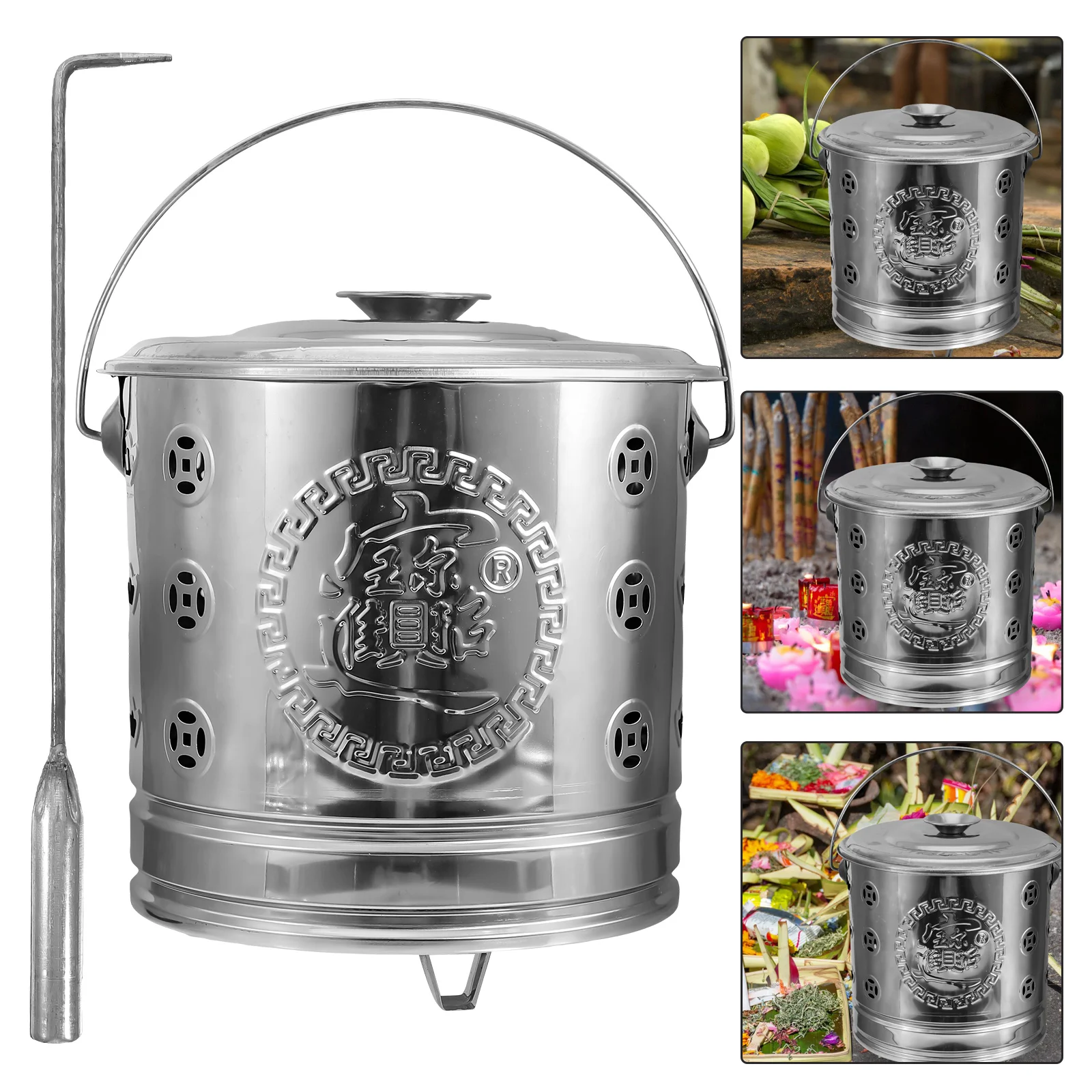 

Stainless Steel Burning Barrel Money Incinerator Garden Fire Bucket Fire Basin