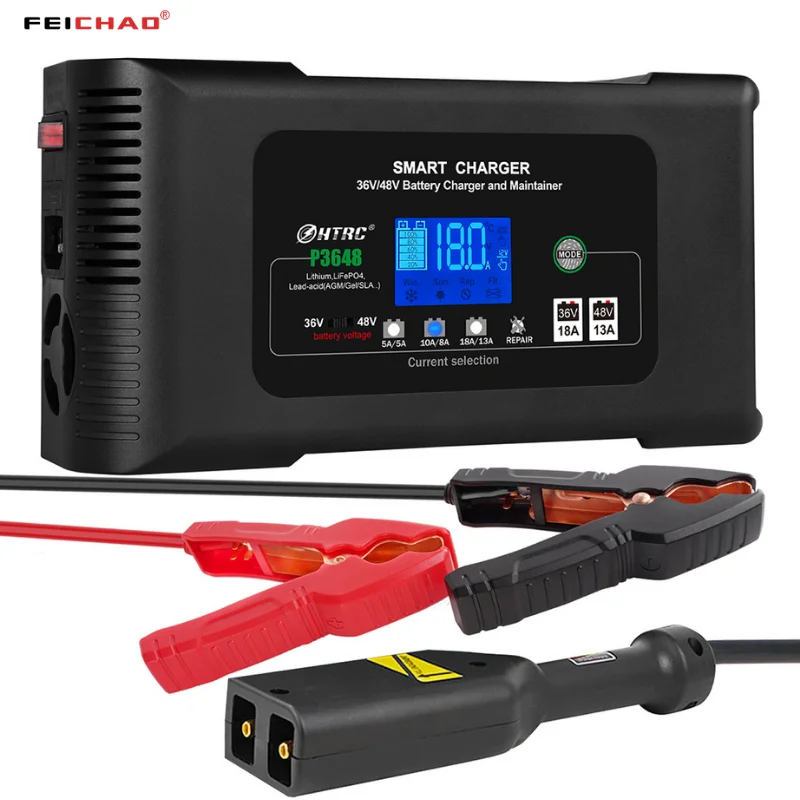 

Smart Automatic Fast Charger Lithium/LiFePO4/Lead-acid Battery Repair Type Hight Power Charger for Golf Cart Motorcycle Car