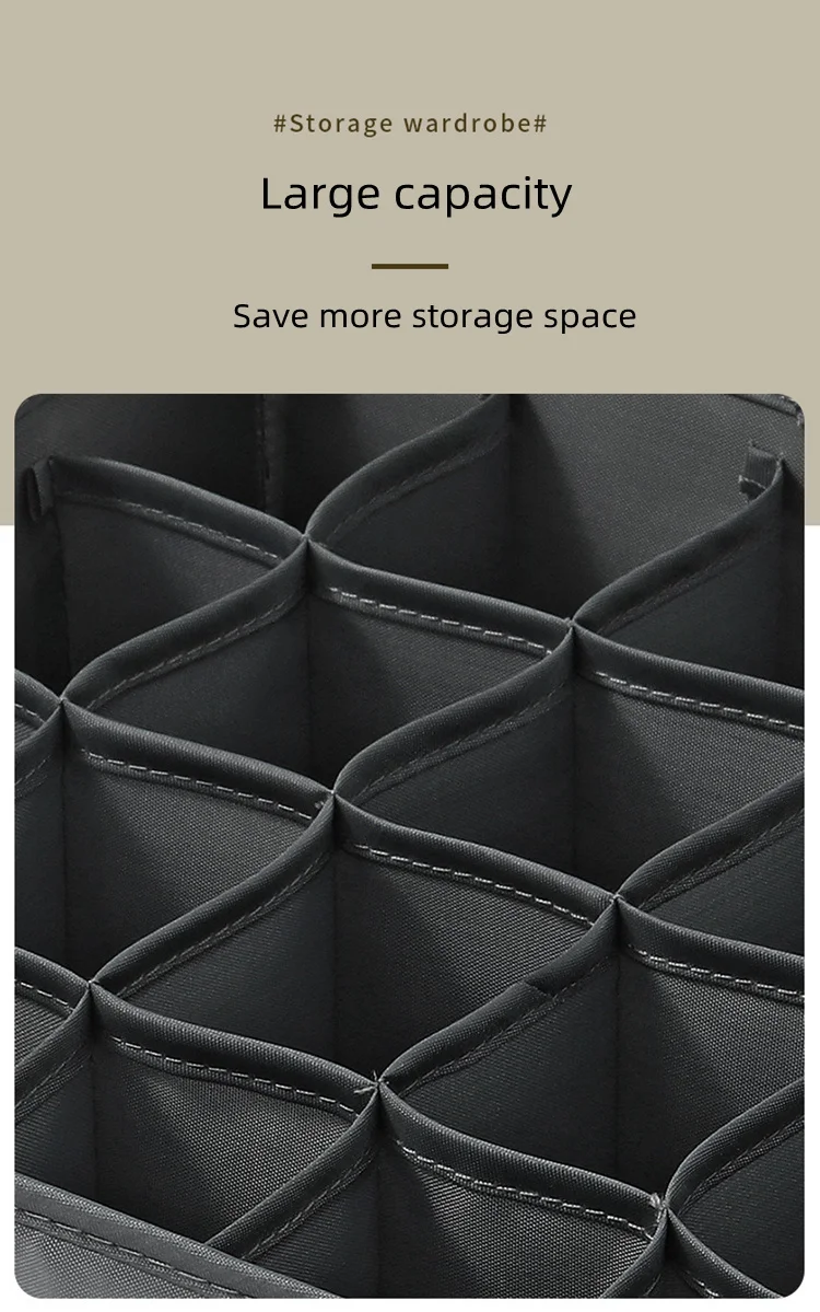Description Picture 4 of item1Pc Fabric Box Drawer Organizers For Closet Organization Storage Of Soc Underwear Ties And More