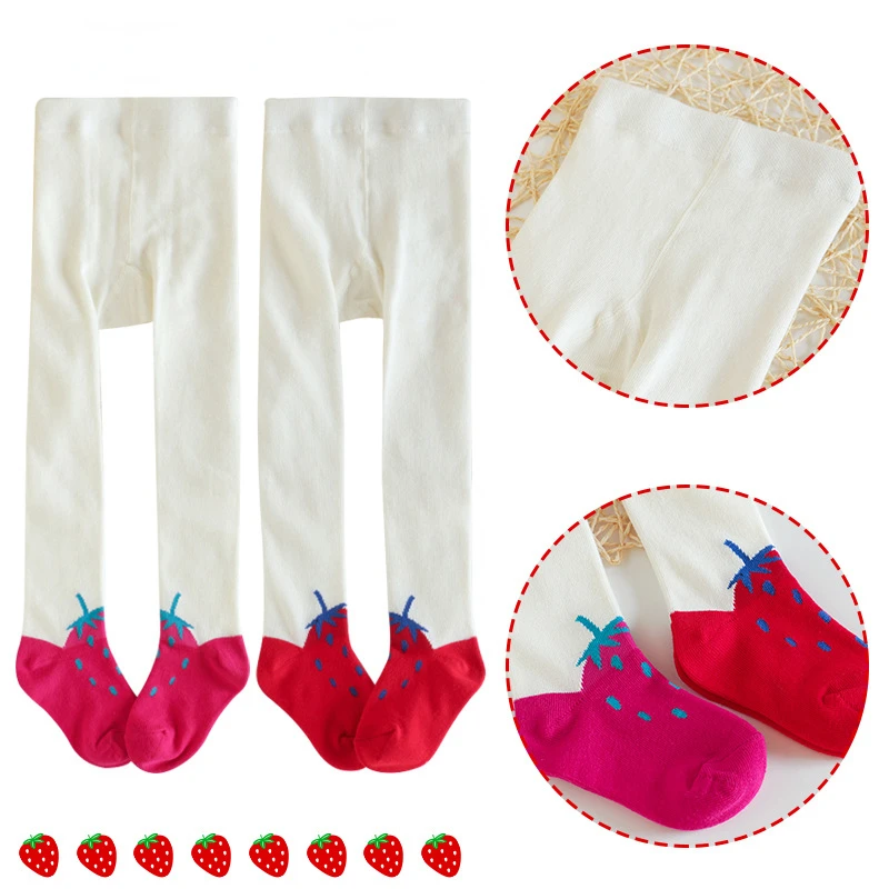 

Женские леггинсы в японском стиле, Мультяшные колготки с клубничкой, чулки для девочек