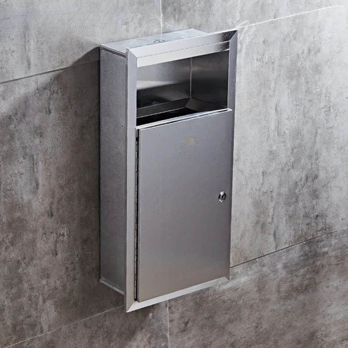 

304 Stainless Steel Wall-Embedded Trash Can, Wall-Embedded Installation Trash Can, Wall-Embedded Trash Can