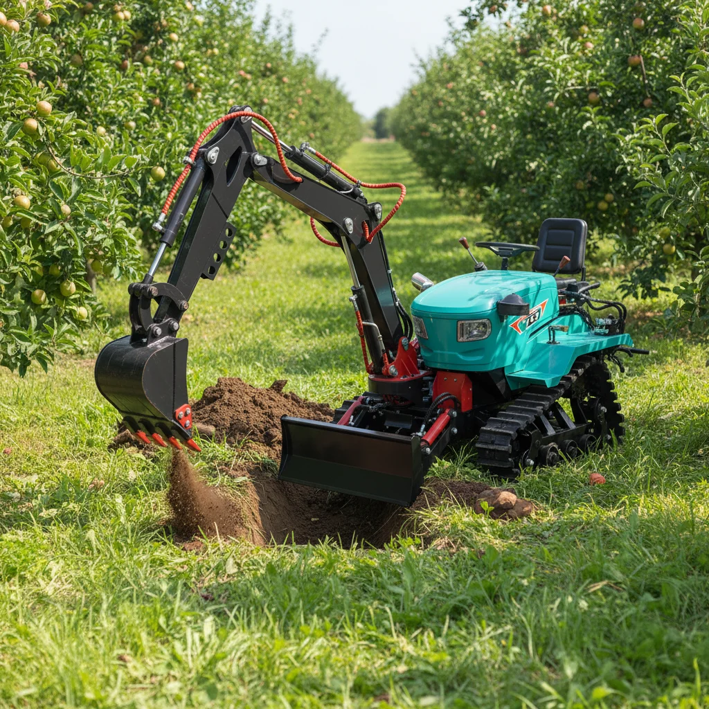 Raupenschlepper 25PS 35PS 50PS Mini-Landwirtschaftsmaschine Diesel Gummiketten-Bodenfräse Pflüge- und Kultivatorgerät
