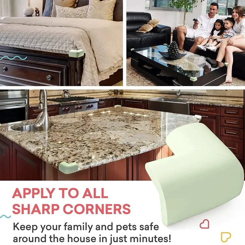 4 Stück weiche Baby-Proofing-Eckenschützer – vorgeklebter Tisch-Eckenschutz für Kindersicherheitsmöbel, Stoßstange und scharfe Kante