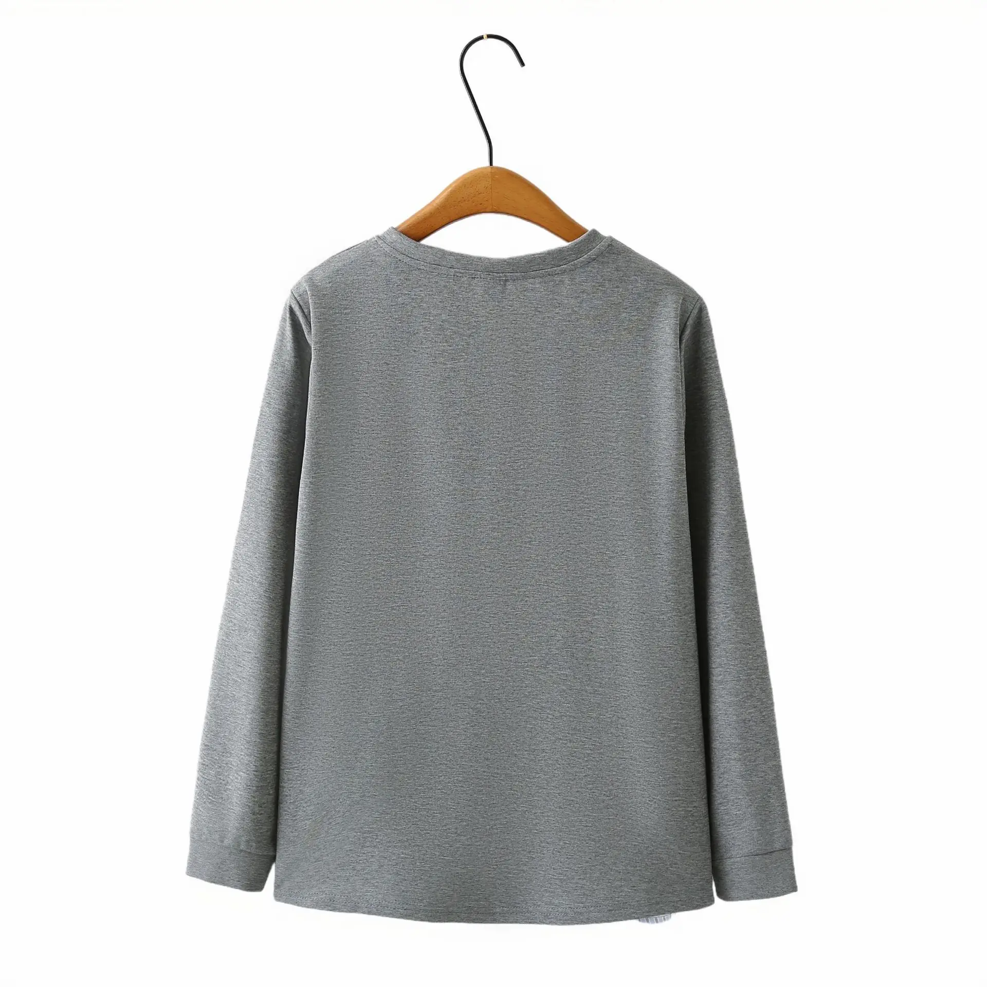 XXXXL Fashion Plus Size Women's Hoodies New Autumn Style Simple round-neck Patchwork Long Sleeved Top Casua Sweatshirt 820