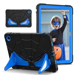 Enhanced Protective Silicone + PC Case for 11-inch Tablet - Spider Design (Black and blue)