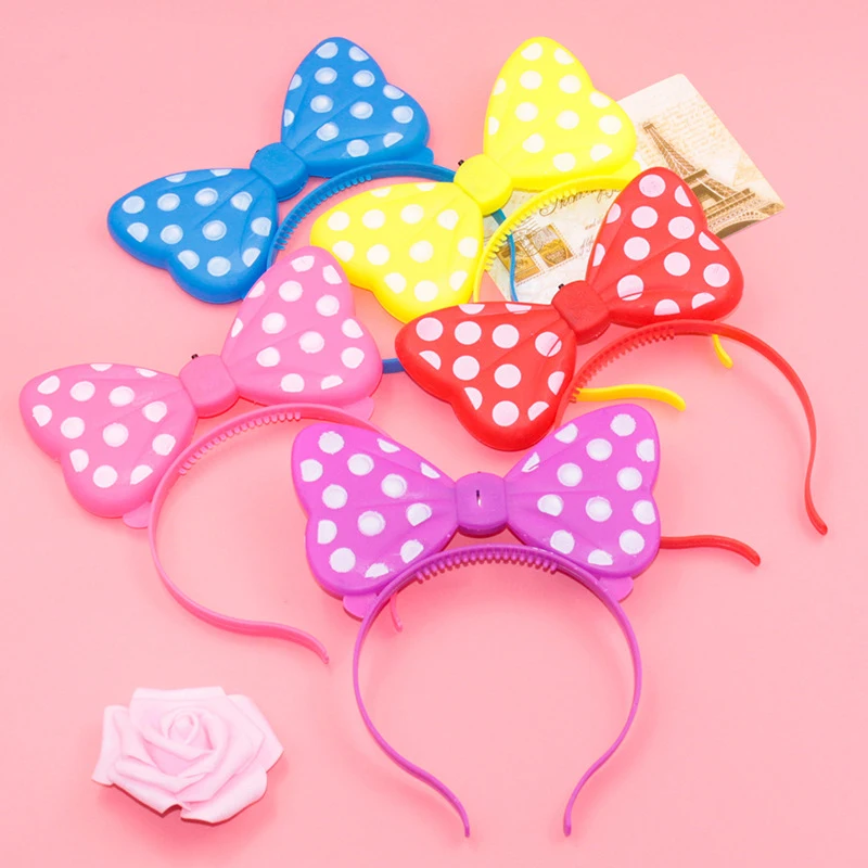 

LED Light-up Bow Headband Multicolor Luminous Mouse Bow-knot Princess Crown Headdress Hair Hoop Band Wedding Party Decor