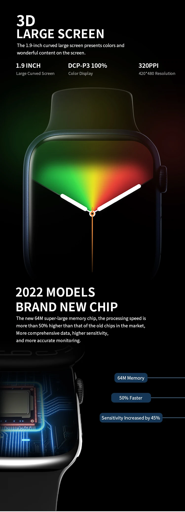 Original HW67 Plus Smart Watch 1.9 inch 44mm Bluetooth Heart Rate Sleep Monitoring Wristwatch Women Men Smartwatch PK IWO 14 Pro