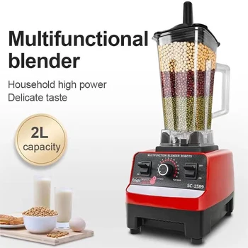 Feriales 2-in-1 Hochleistungsmixer 2000W – Kommerzieller Standmixer & Ice Crusher – 2L Smoothie Maker & Küchenmaschine BPA-frei Schwarz 2