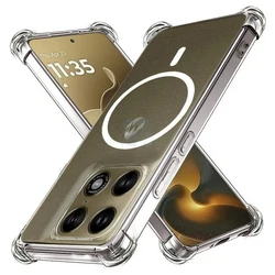 Transparent Shockproof Cover with MagSafe Magnetic Wireless Charging Compatibility for Edge 70 FusionPlus (Magnetic Clear Case)