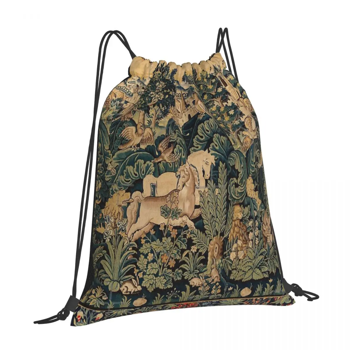 

Fantastic Animals And Horses In Woodland Drawstring Bag Backpack pouch travel bag shoe bag gym storage backpack