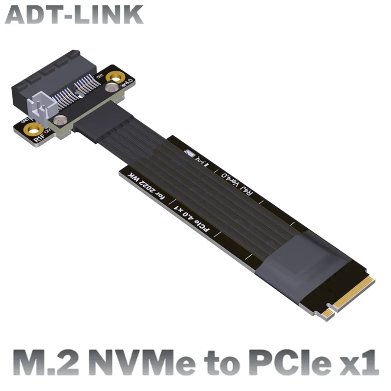 

ADT-Link PCIe 4.0 M.2 NVMe to x1 Riser Cable Mining Miner GPU PCI-E 4.0 Graphics Card Extension Cable Gen4 For M.2 NVMe Adapter